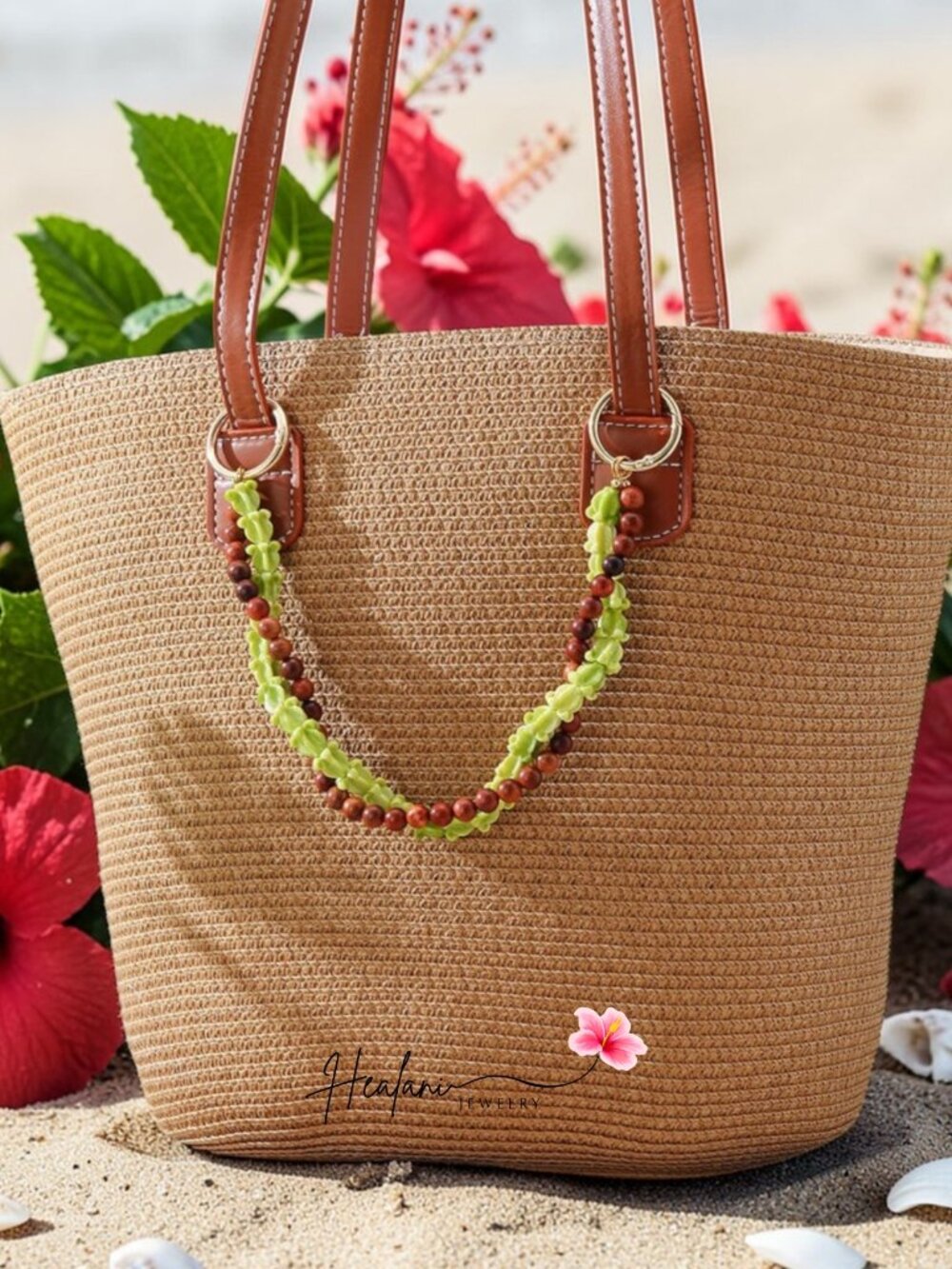 Hawaii Double Strand Bag Lei, Purse Lei Hanging Charm, Crown Flower